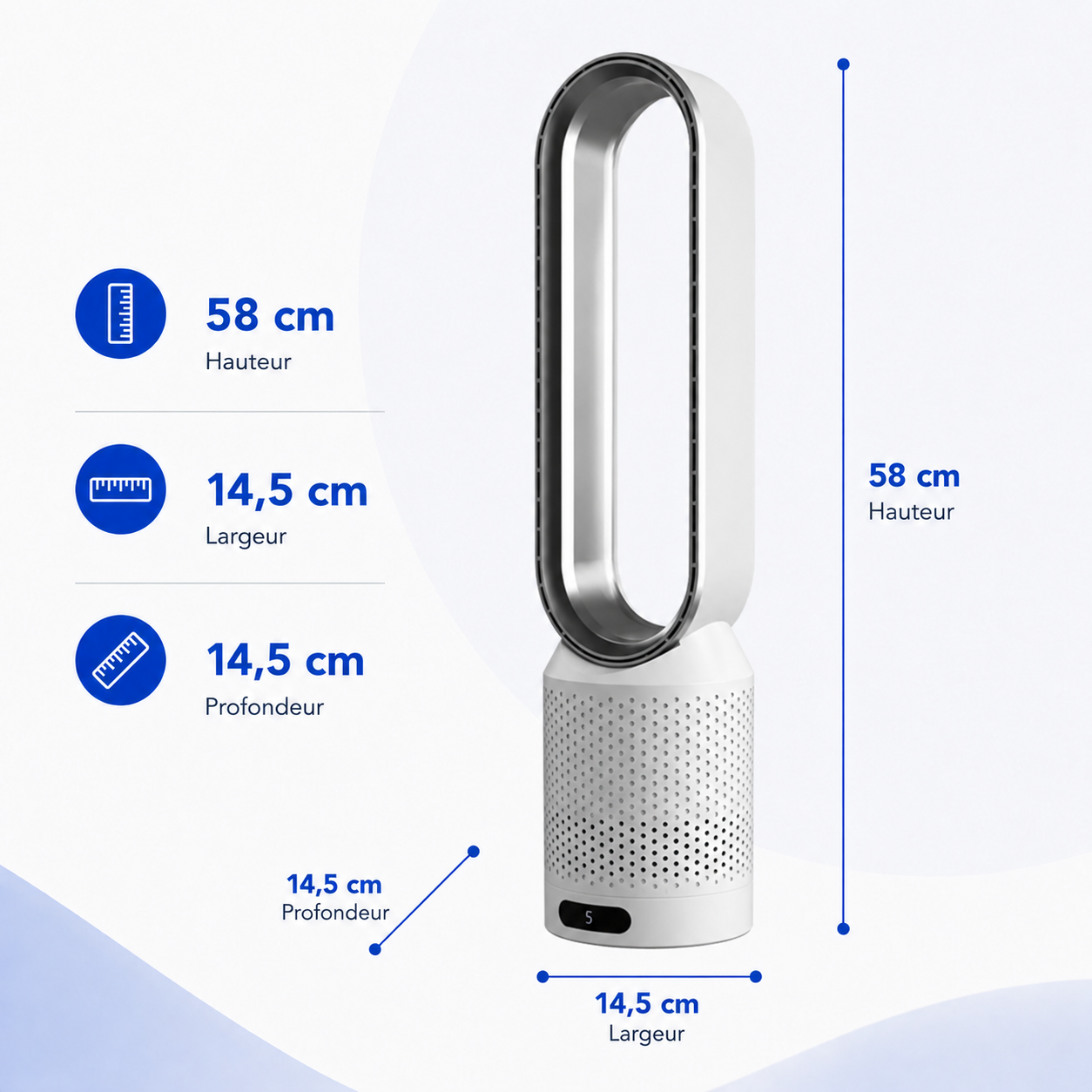 Ventilateur Portable Sans Pales Silencieux Rechargeable