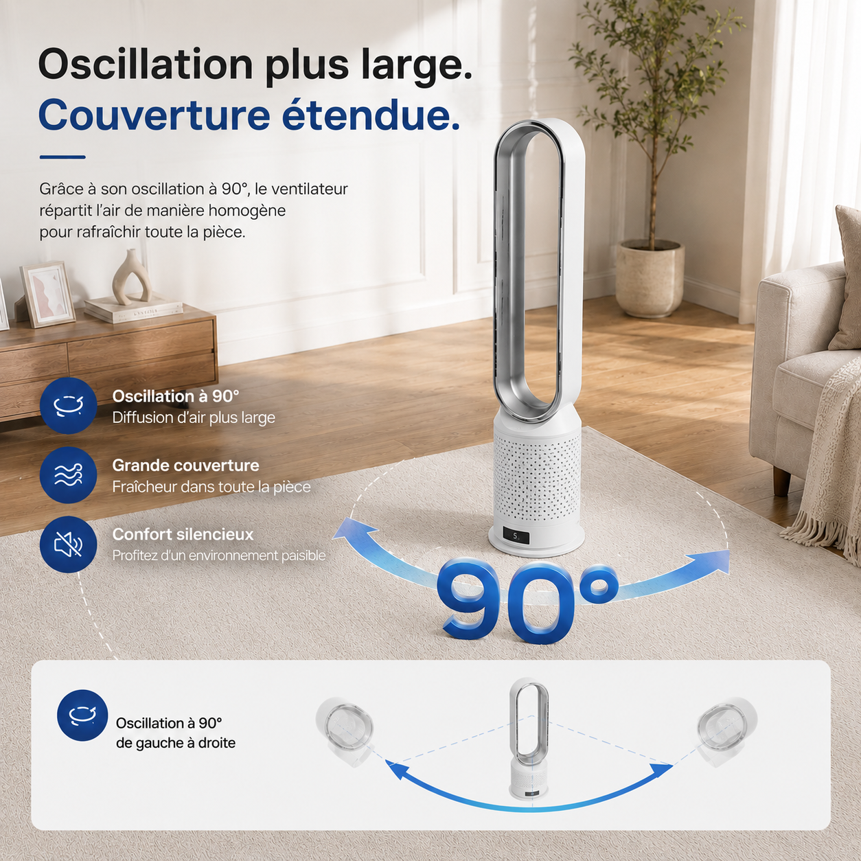 Ventilateur Portable Sans Pales Silencieux Rechargeable