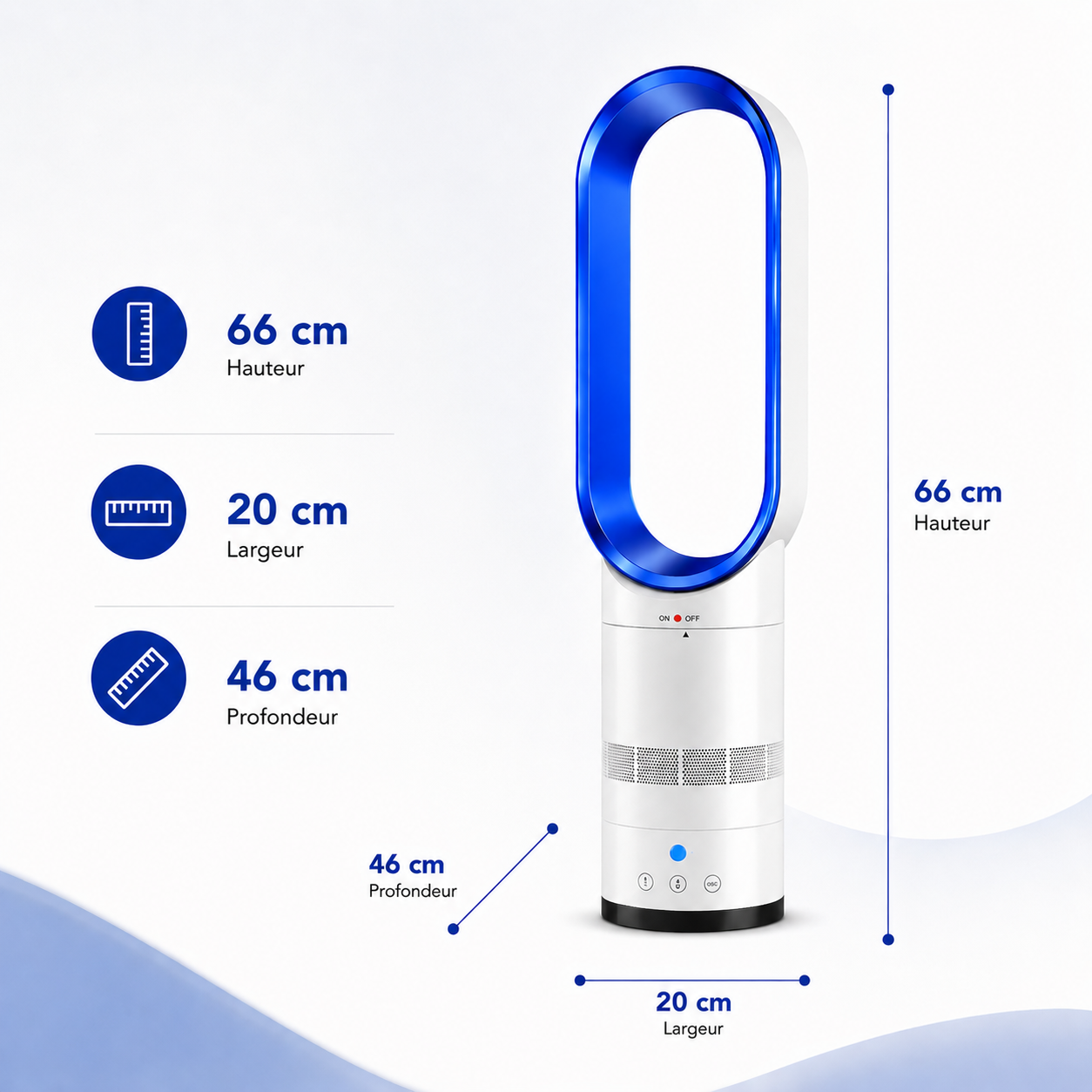Ventilateur Colonne Sans Pales Portable
