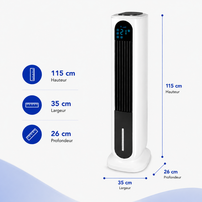 Rafraîchisseur d’Air Colonne 4-en-1 Silencieux avec Télécommande et Réservoir 7L