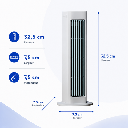 Ventilateur Sans Pales Rechargeable Silencieux avec Oscillation Automatique