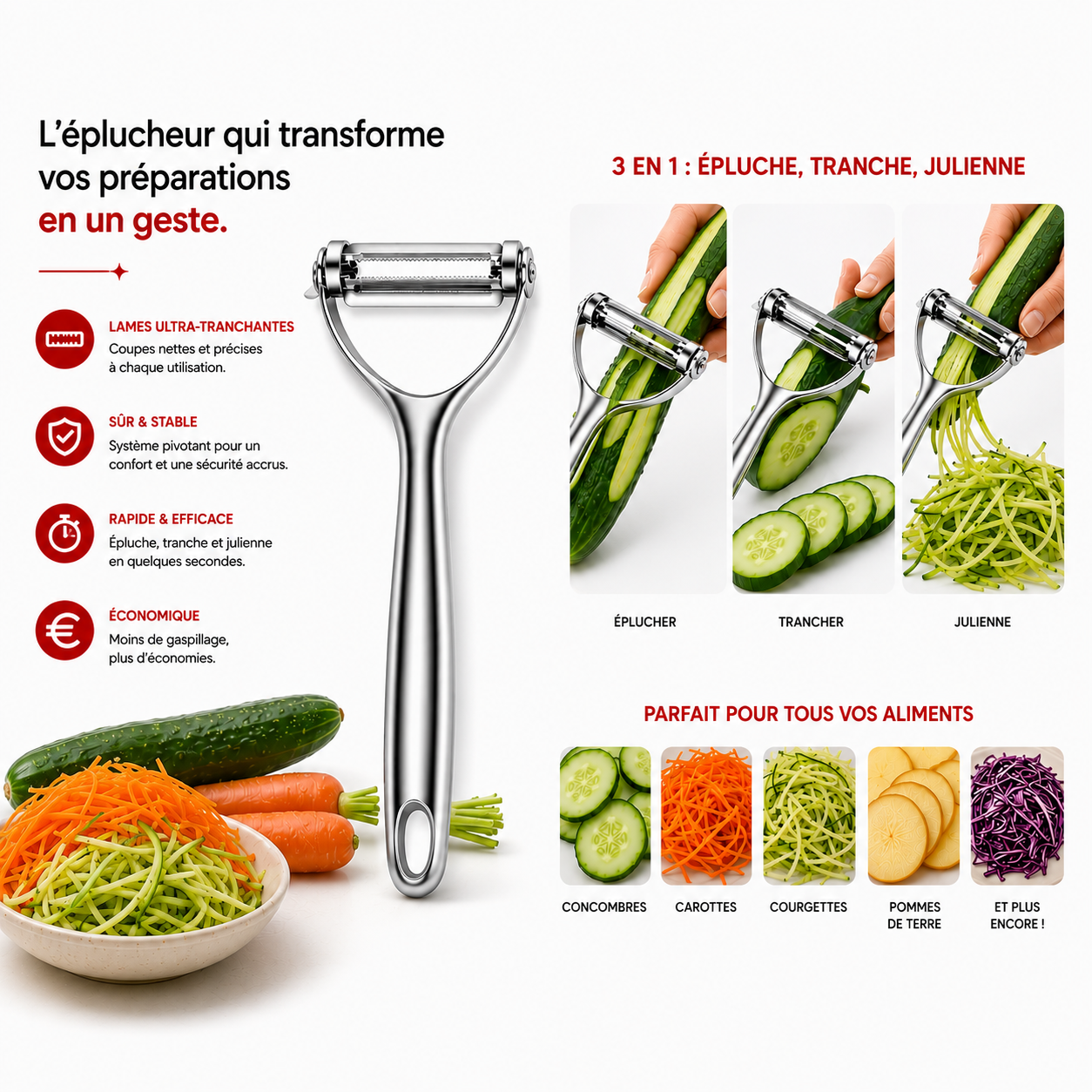 Volexim Économe légume vegi-twist'ine