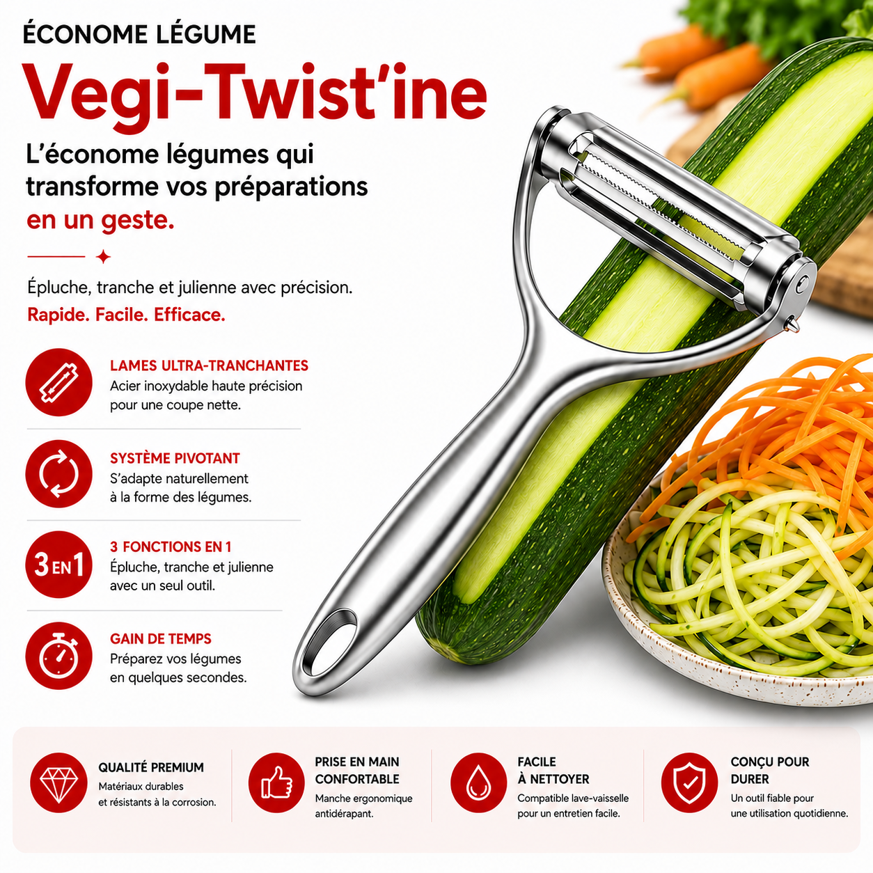 Volexim Économe légume vegi-twist'ine